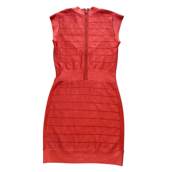 French Connection Classic Bodycon Bandage Dress Mini Dark Orange Rust Size 8 - Picture 5 of 7